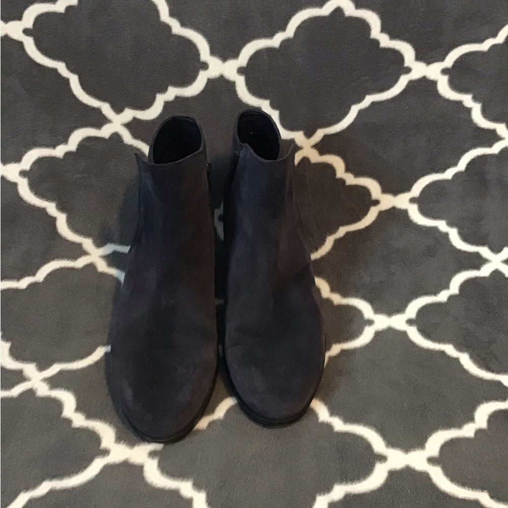 Naturalized Leather Ankle Boots in Dark Navy Suede 7.5